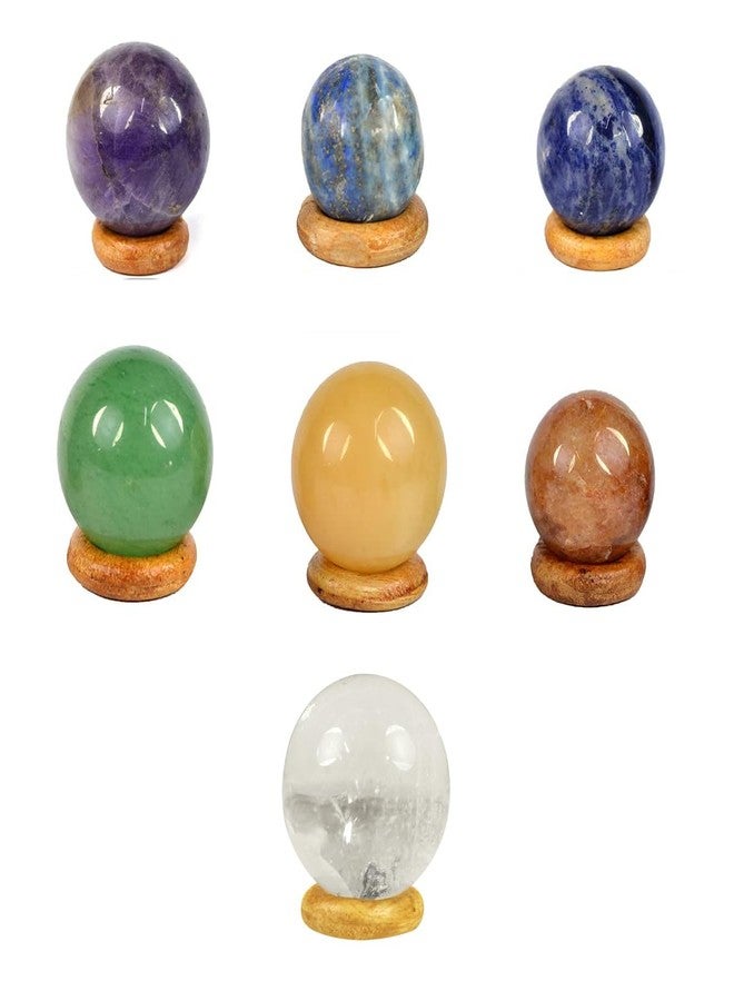 Crystu 7 Chakra Balls/Sphere for Reiki Healing, Grid and Aura Cleaning, Vastu Correction and Crystal Healing Stone Ball Size 20-25 mm Pack of 7 pc - Image 1